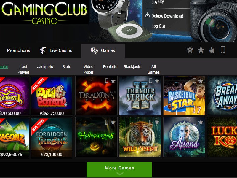 gaming club casino mobile